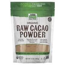Real Food Organic Raw Cacao Powder Какао в порошке NOW
